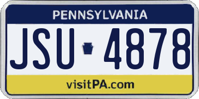 PA license plate JSU4878