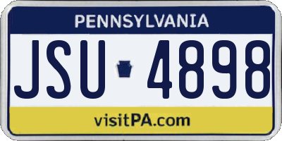 PA license plate JSU4898