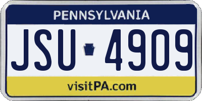 PA license plate JSU4909