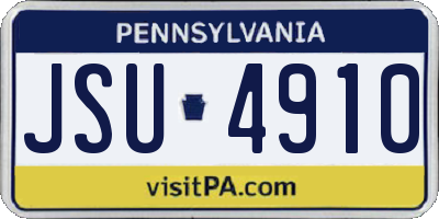 PA license plate JSU4910