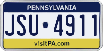 PA license plate JSU4911