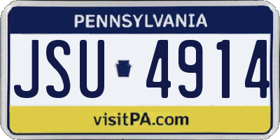 PA license plate JSU4914