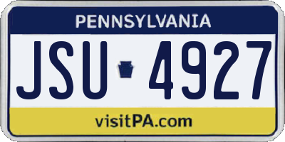 PA license plate JSU4927