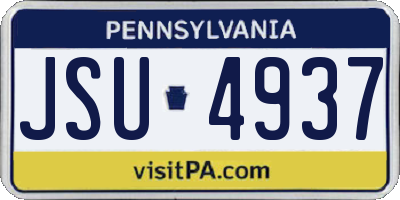 PA license plate JSU4937