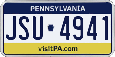 PA license plate JSU4941