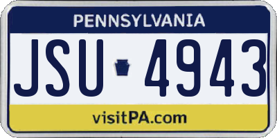 PA license plate JSU4943
