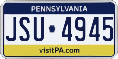 PA license plate JSU4945