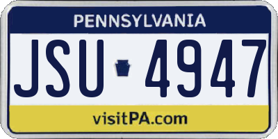 PA license plate JSU4947