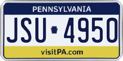 PA license plate JSU4950