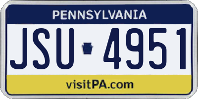 PA license plate JSU4951