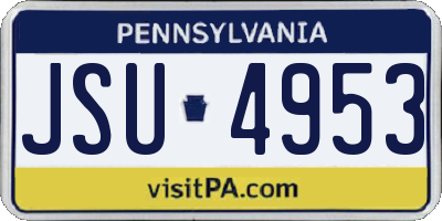 PA license plate JSU4953