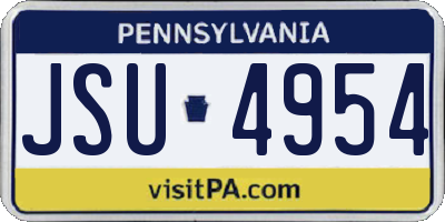 PA license plate JSU4954