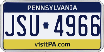 PA license plate JSU4966