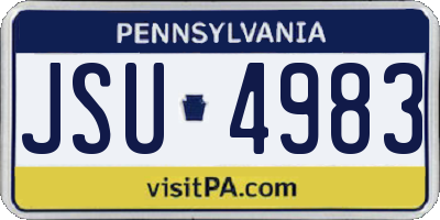 PA license plate JSU4983