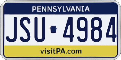 PA license plate JSU4984