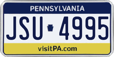 PA license plate JSU4995