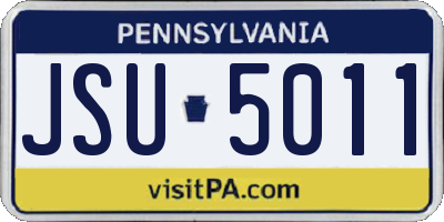PA license plate JSU5011