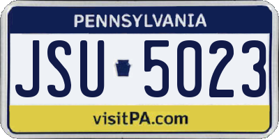 PA license plate JSU5023