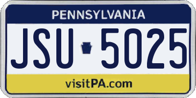 PA license plate JSU5025