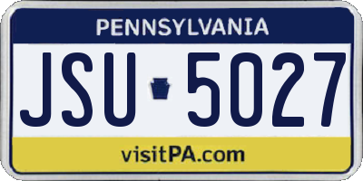 PA license plate JSU5027