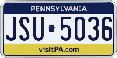 PA license plate JSU5036