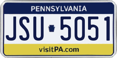 PA license plate JSU5051