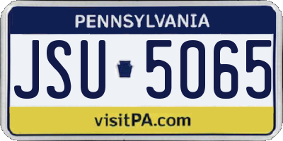 PA license plate JSU5065