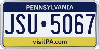 PA license plate JSU5067