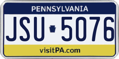 PA license plate JSU5076