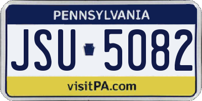 PA license plate JSU5082