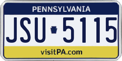 PA license plate JSU5115