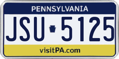 PA license plate JSU5125
