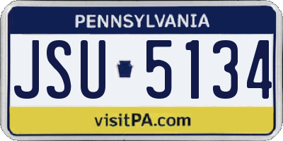 PA license plate JSU5134