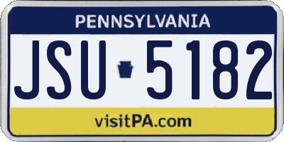 PA license plate JSU5182