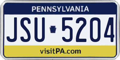 PA license plate JSU5204