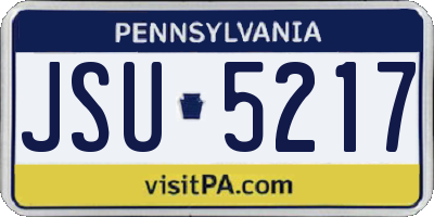 PA license plate JSU5217