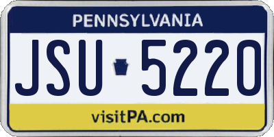 PA license plate JSU5220