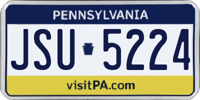 PA license plate JSU5224