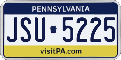 PA license plate JSU5225