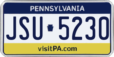 PA license plate JSU5230