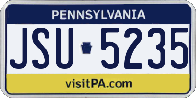 PA license plate JSU5235