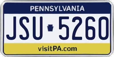 PA license plate JSU5260