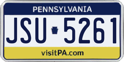 PA license plate JSU5261