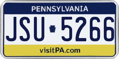 PA license plate JSU5266
