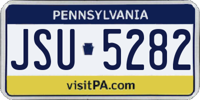PA license plate JSU5282