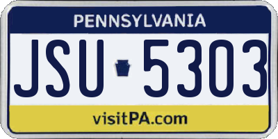 PA license plate JSU5303