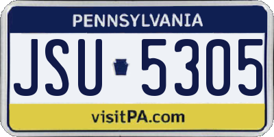 PA license plate JSU5305