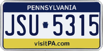 PA license plate JSU5315