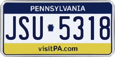 PA license plate JSU5318