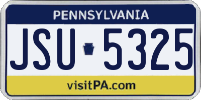 PA license plate JSU5325
